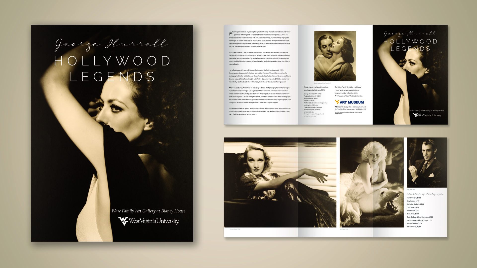 George Hurrell Brochure cover, interior and exterior mockup.