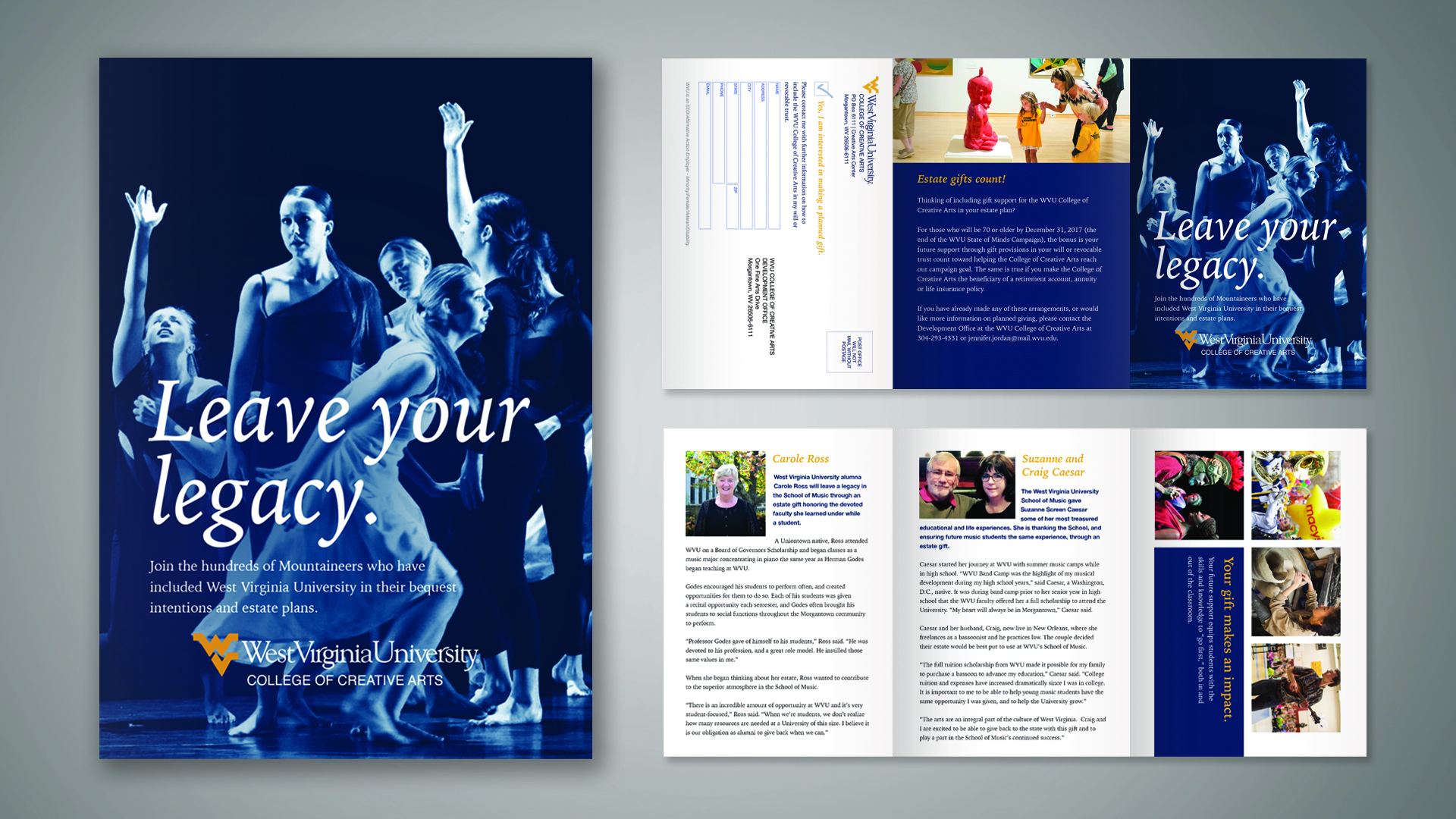 Planned Gift Brochure cover and interior and exterior mockup.