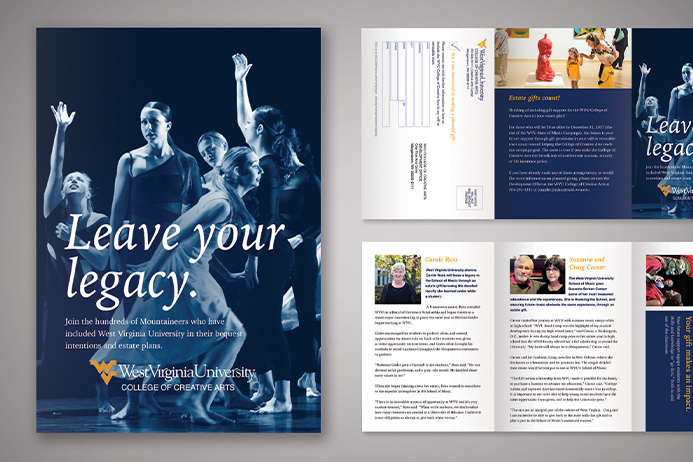 Planned Gift Brochure cover and interior and exterior mockup.