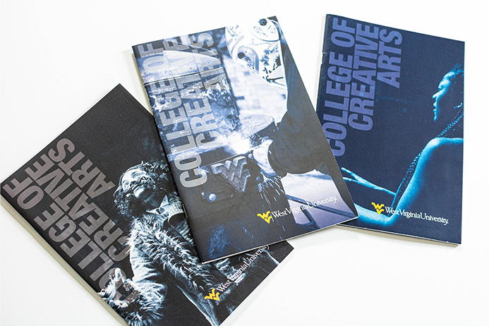Three different viewbook covers that have been used over the years.